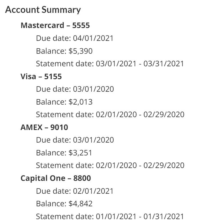 Table transformed into a nested list