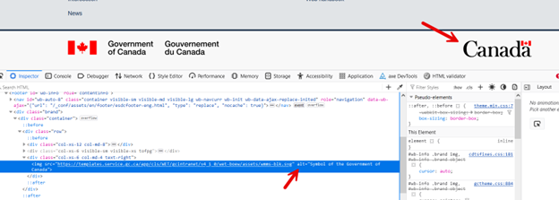 An example of alternative text showing the symbol of the Goverment of Canada. Long description provided below.
